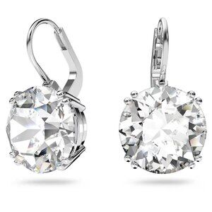 Swarovski Millenia Earrings Round size, White, Rhodium plated